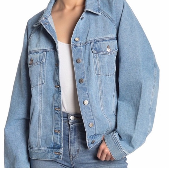 Madewell Denim Jacket Oversized Raglan Sleeve Sz Medium
